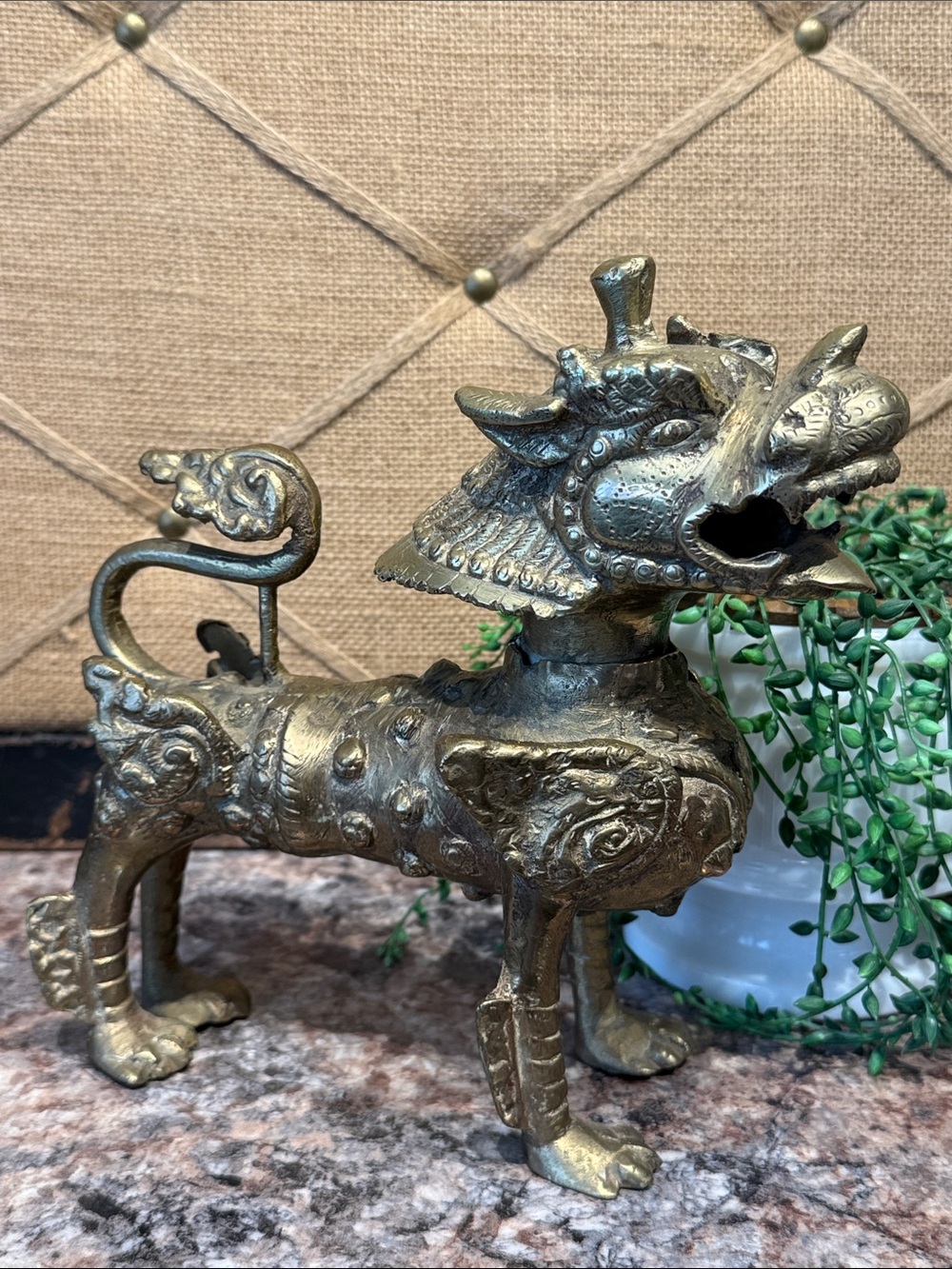 Brass Mythical Foo Dog Sculpture